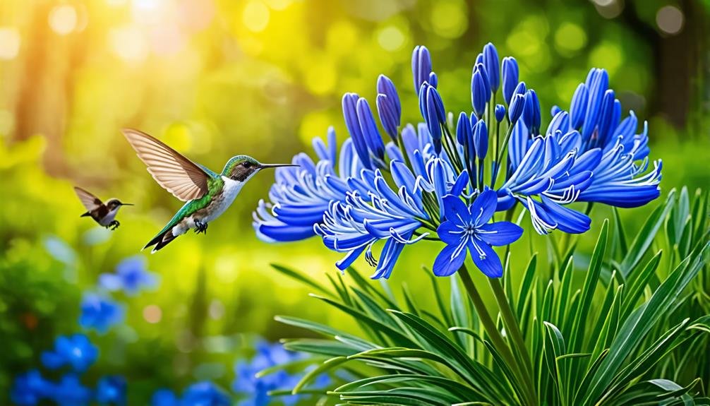 beautiful blue agapanthus blooms