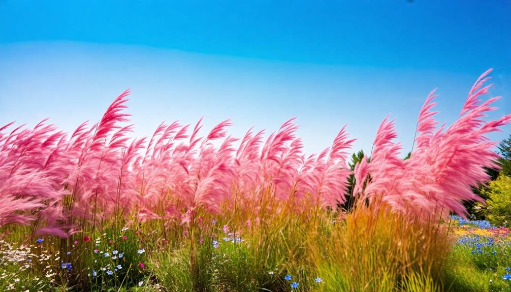 pink muhly grass details